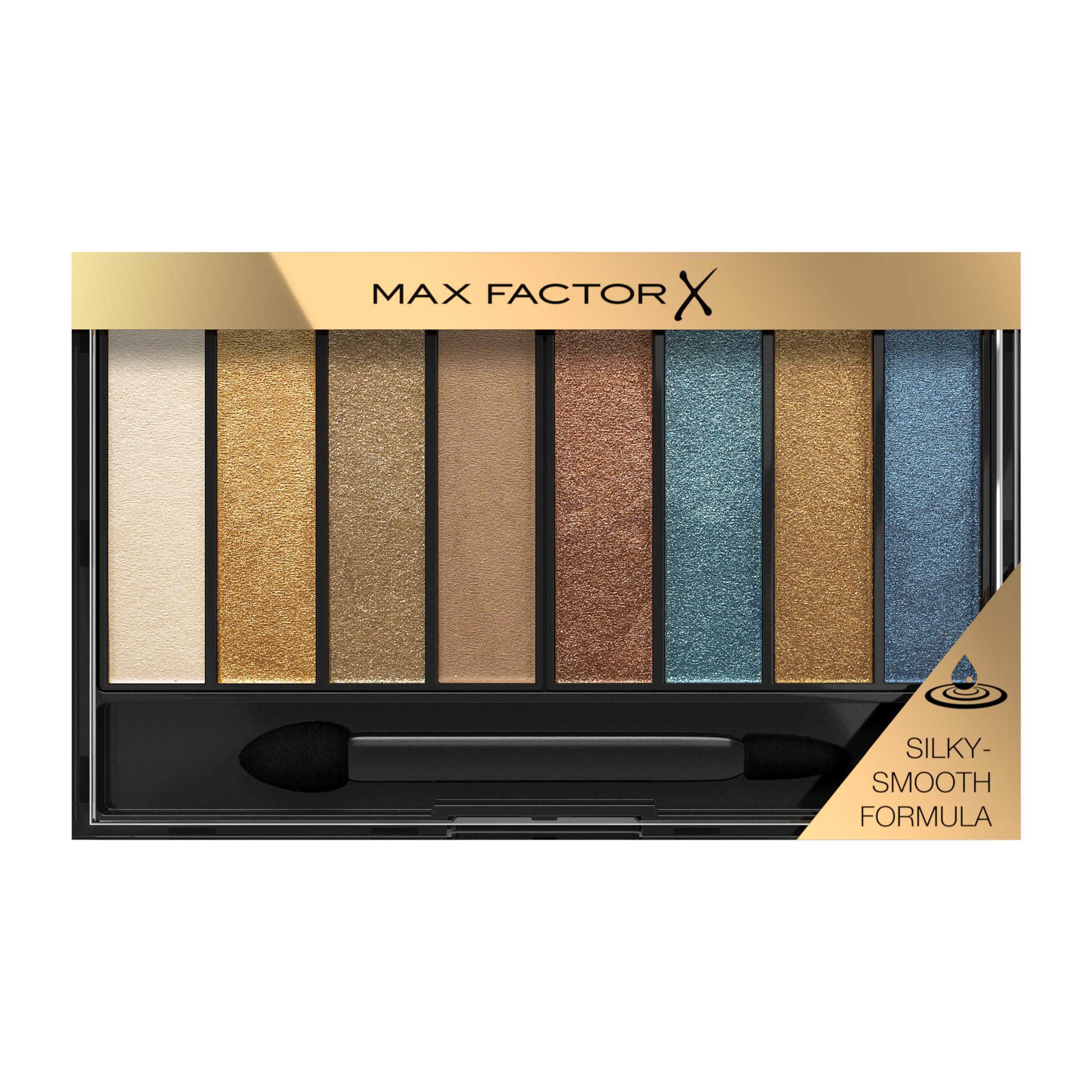 Max factor x masterpiece nude palette with 3 finishes matte, shimmer and sparkle ( 004 peacock nudes )